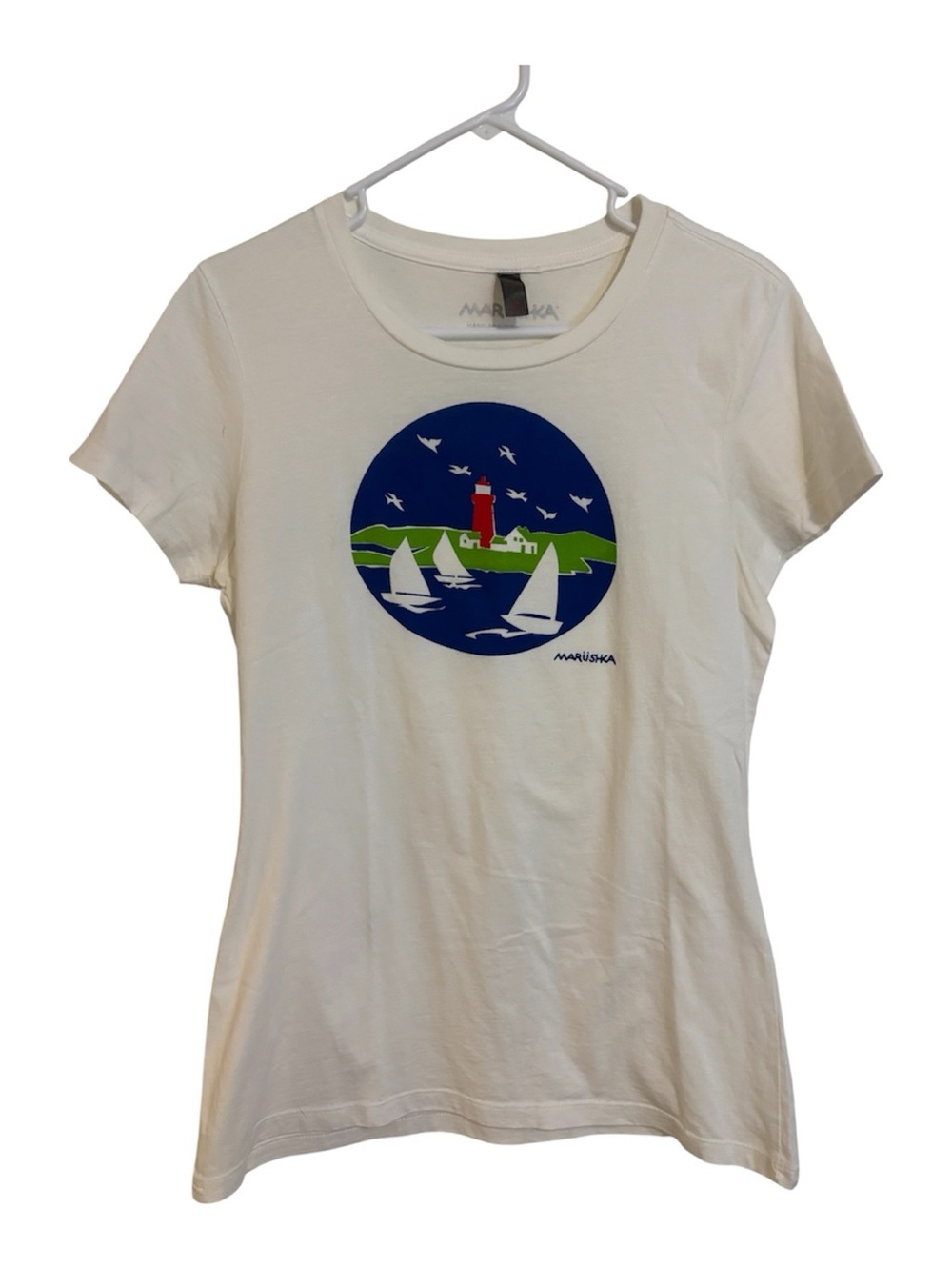 Marushka Medium White Short-Sleeve Nautical Graphic Tee